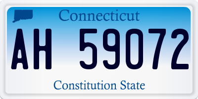 CT license plate AH59072