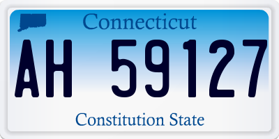 CT license plate AH59127