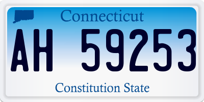 CT license plate AH59253