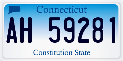 CT license plate AH59281