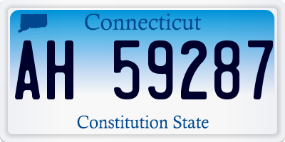 CT license plate AH59287