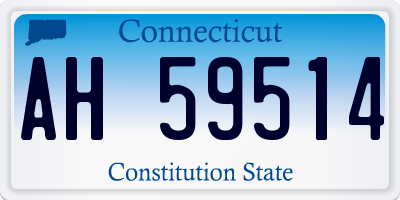 CT license plate AH59514