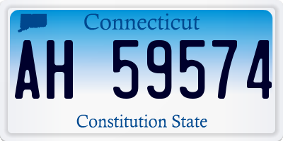 CT license plate AH59574