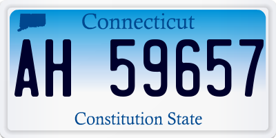 CT license plate AH59657