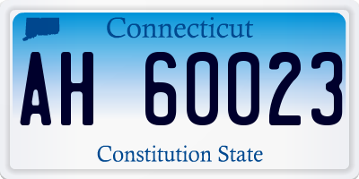 CT license plate AH60023