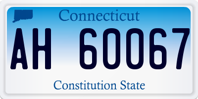 CT license plate AH60067