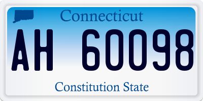 CT license plate AH60098