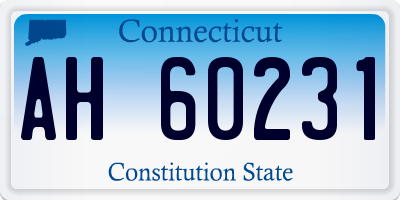 CT license plate AH60231