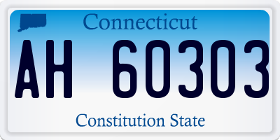 CT license plate AH60303