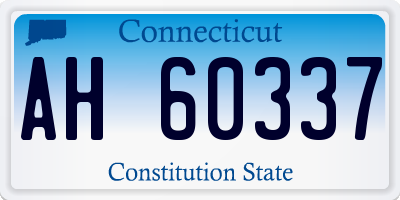 CT license plate AH60337