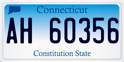 CT license plate AH60356
