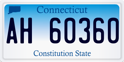 CT license plate AH60360