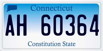 CT license plate AH60364