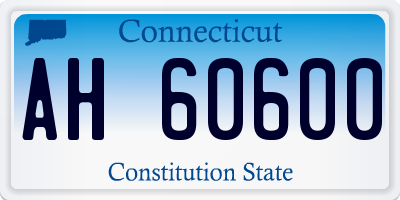 CT license plate AH60600