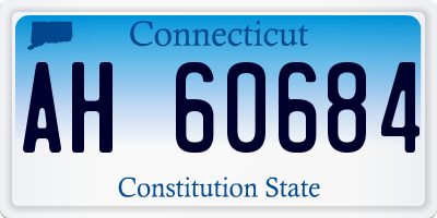 CT license plate AH60684