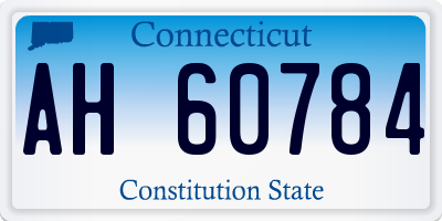CT license plate AH60784