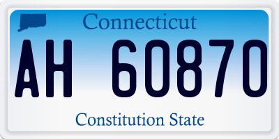 CT license plate AH60870