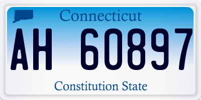 CT license plate AH60897