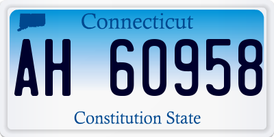 CT license plate AH60958