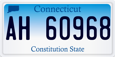CT license plate AH60968