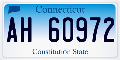CT license plate AH60972