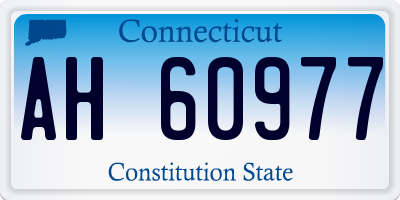 CT license plate AH60977