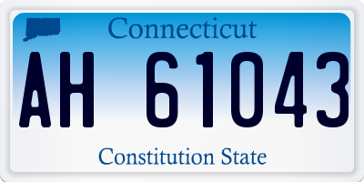 CT license plate AH61043
