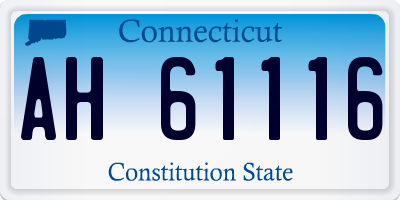 CT license plate AH61116