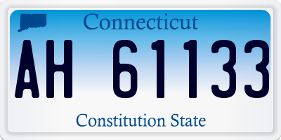 CT license plate AH61133