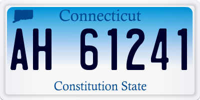 CT license plate AH61241