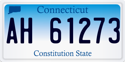 CT license plate AH61273
