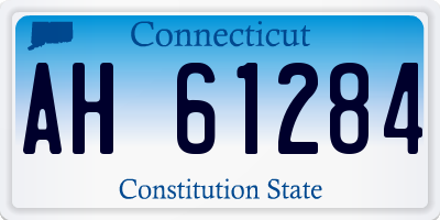 CT license plate AH61284