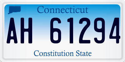 CT license plate AH61294