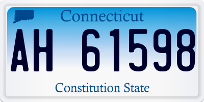 CT license plate AH61598