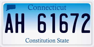 CT license plate AH61672