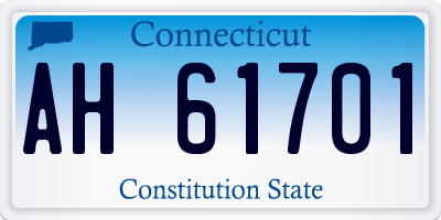 CT license plate AH61701