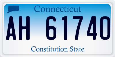 CT license plate AH61740