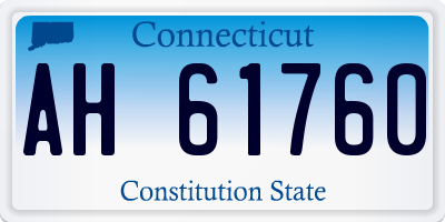 CT license plate AH61760