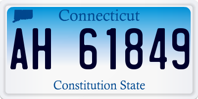 CT license plate AH61849