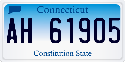 CT license plate AH61905