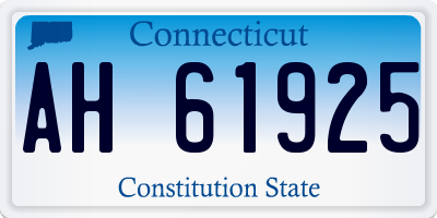 CT license plate AH61925