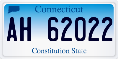 CT license plate AH62022