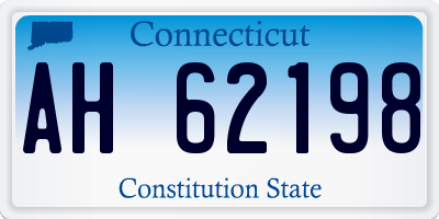CT license plate AH62198