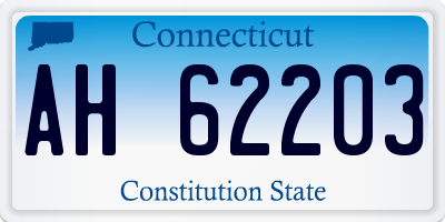 CT license plate AH62203