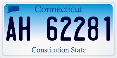CT license plate AH62281