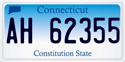 CT license plate AH62355