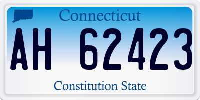 CT license plate AH62423
