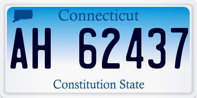 CT license plate AH62437