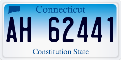 CT license plate AH62441