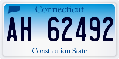 CT license plate AH62492
